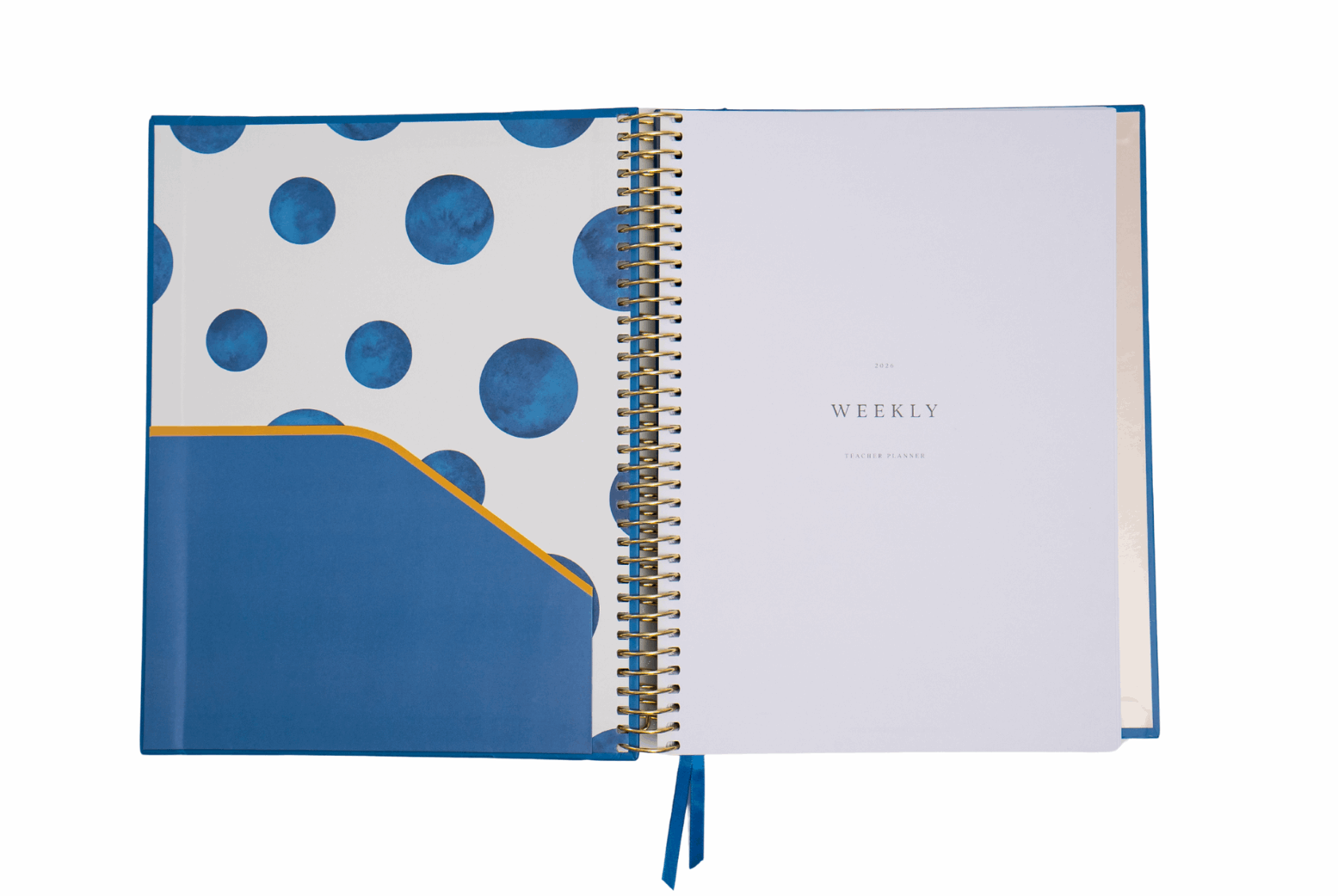 blue dots teacher planner inside cover