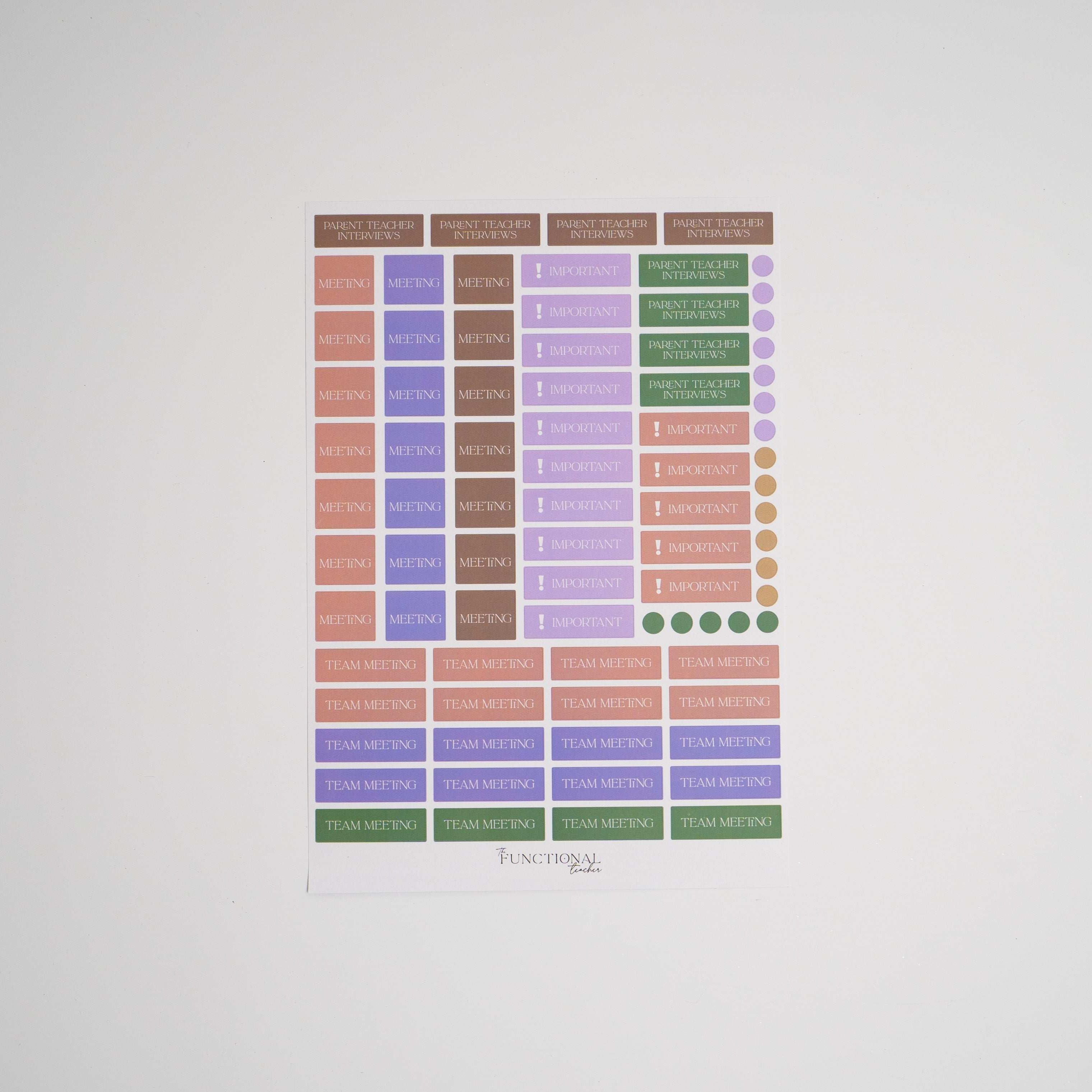 Color swatch chart on a white background