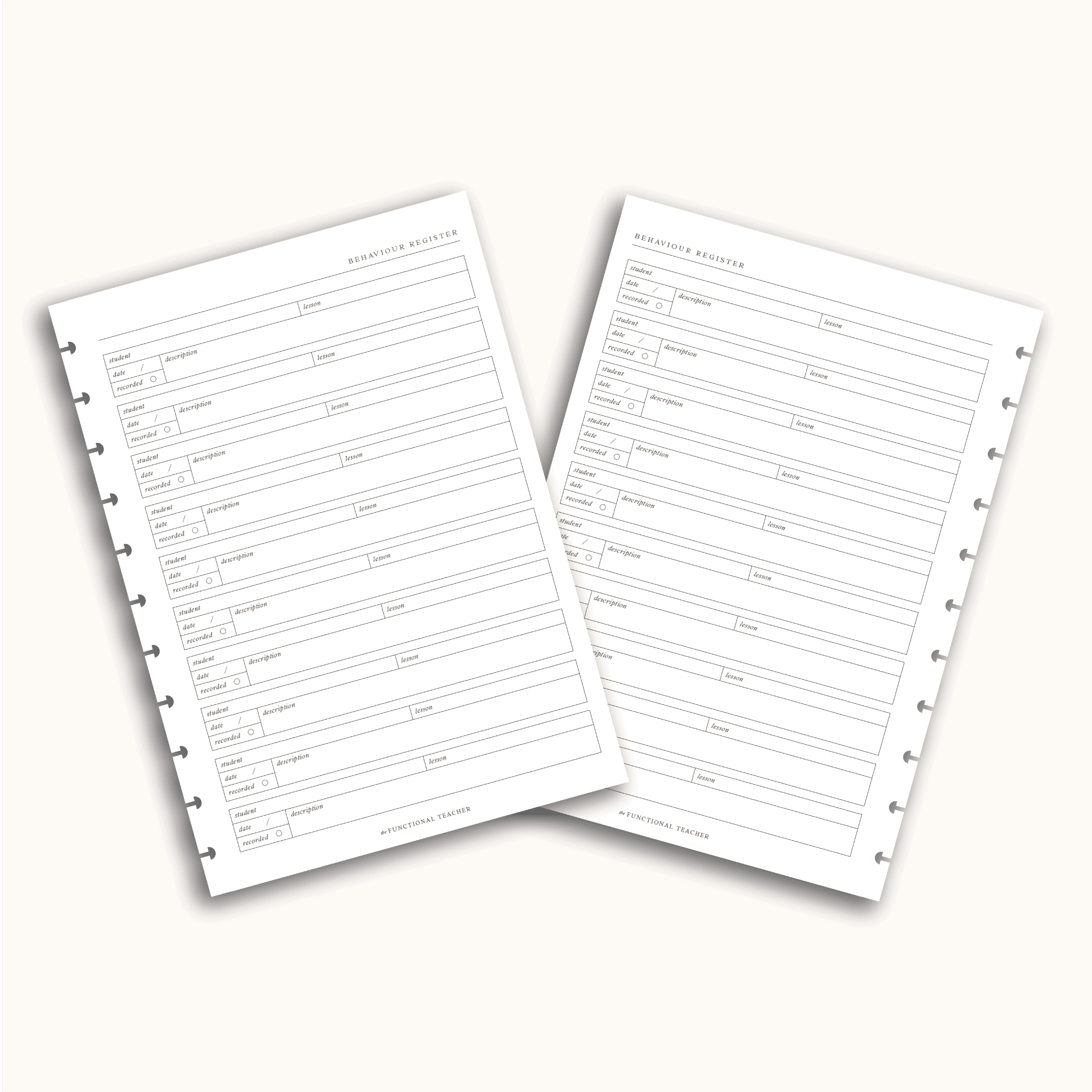 Behaviour Register | Disc Inserts - The Functional Teacher