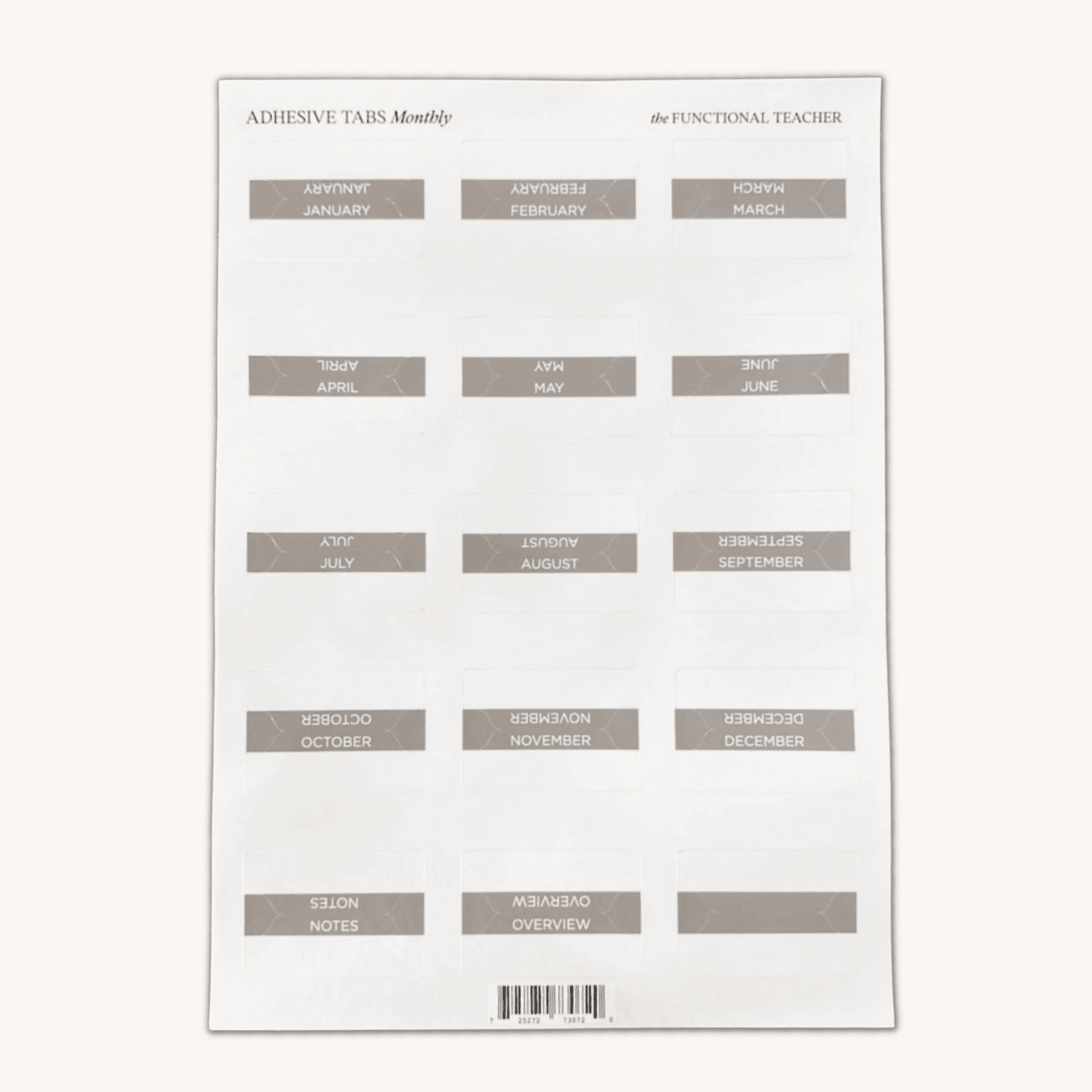 Adhesive Tabs | Monthly - The Functional Teacher