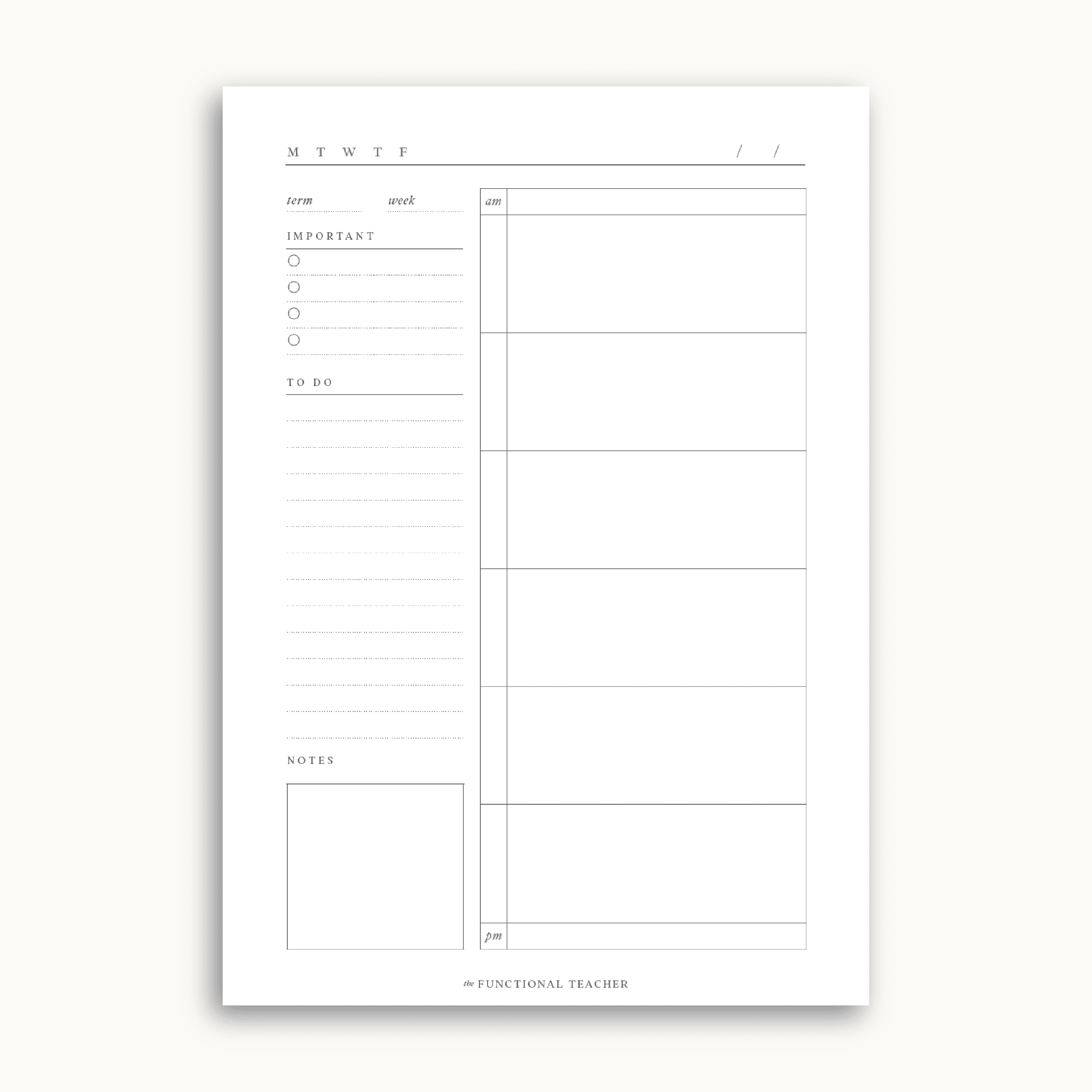 Daily Planning Notepad | A5 - The Functional Teacher