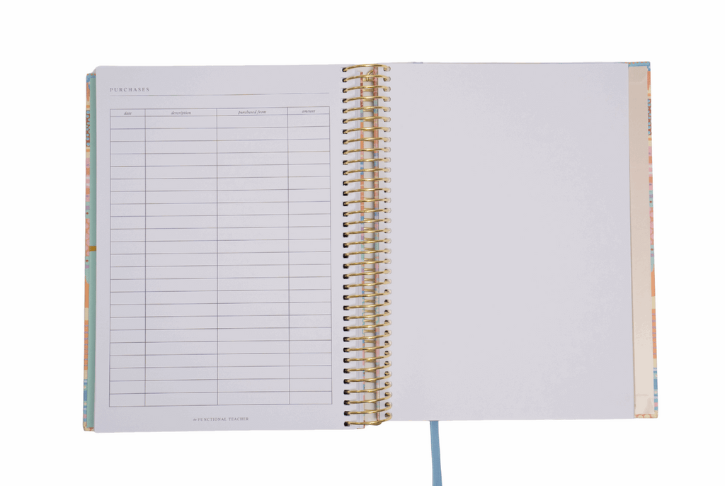 purchases page for the functional teacher planner