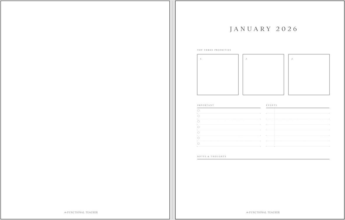 2026 All-In-One Teacher Planner