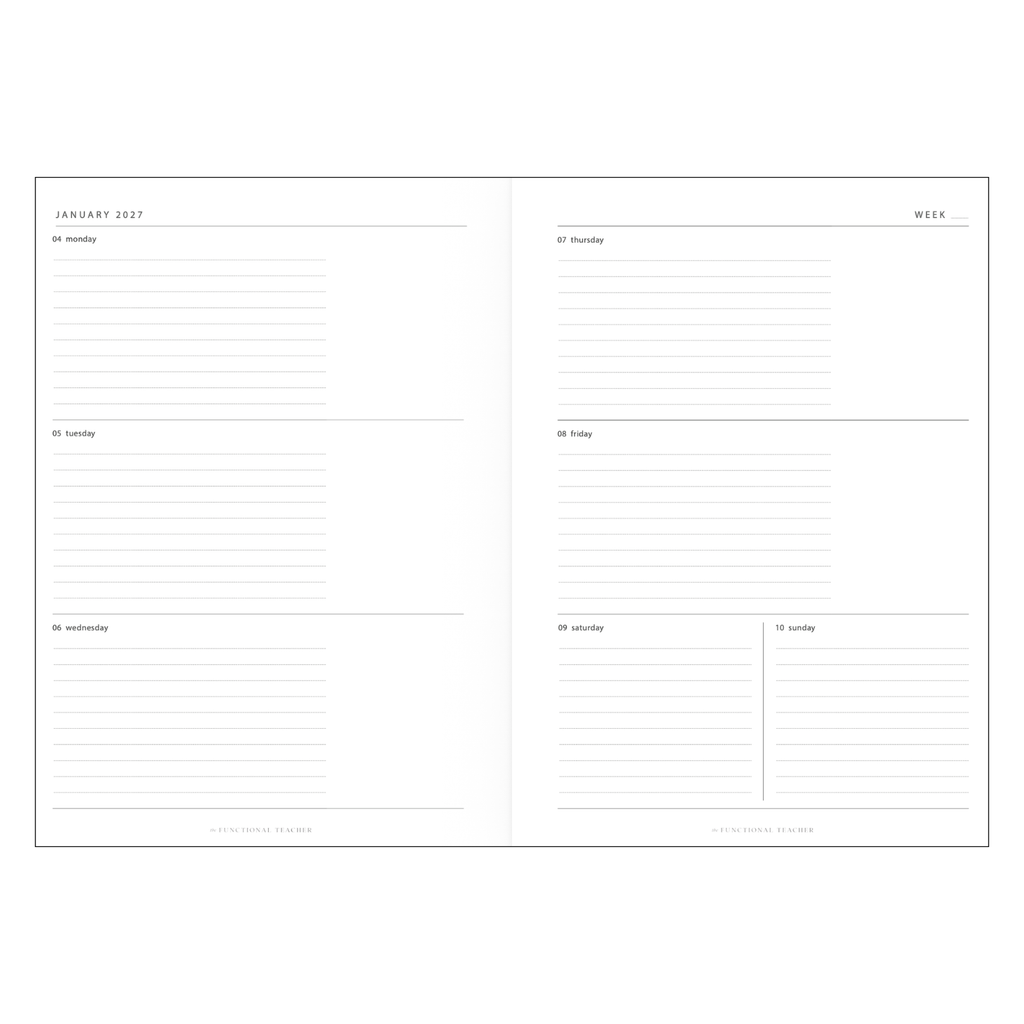 2027 Weekly Teacher Planner | A4 Haven