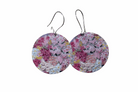 Floral patterned earrings on a white background