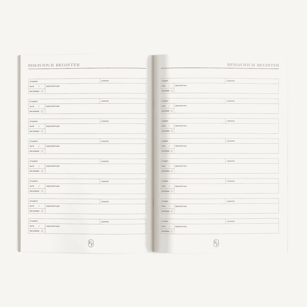 A5 Behaviour Log Book - The Functional Teacher