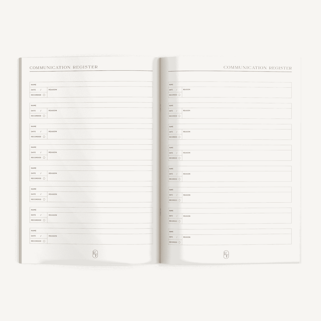 A5 Communication Log Book - The Functional Teacher