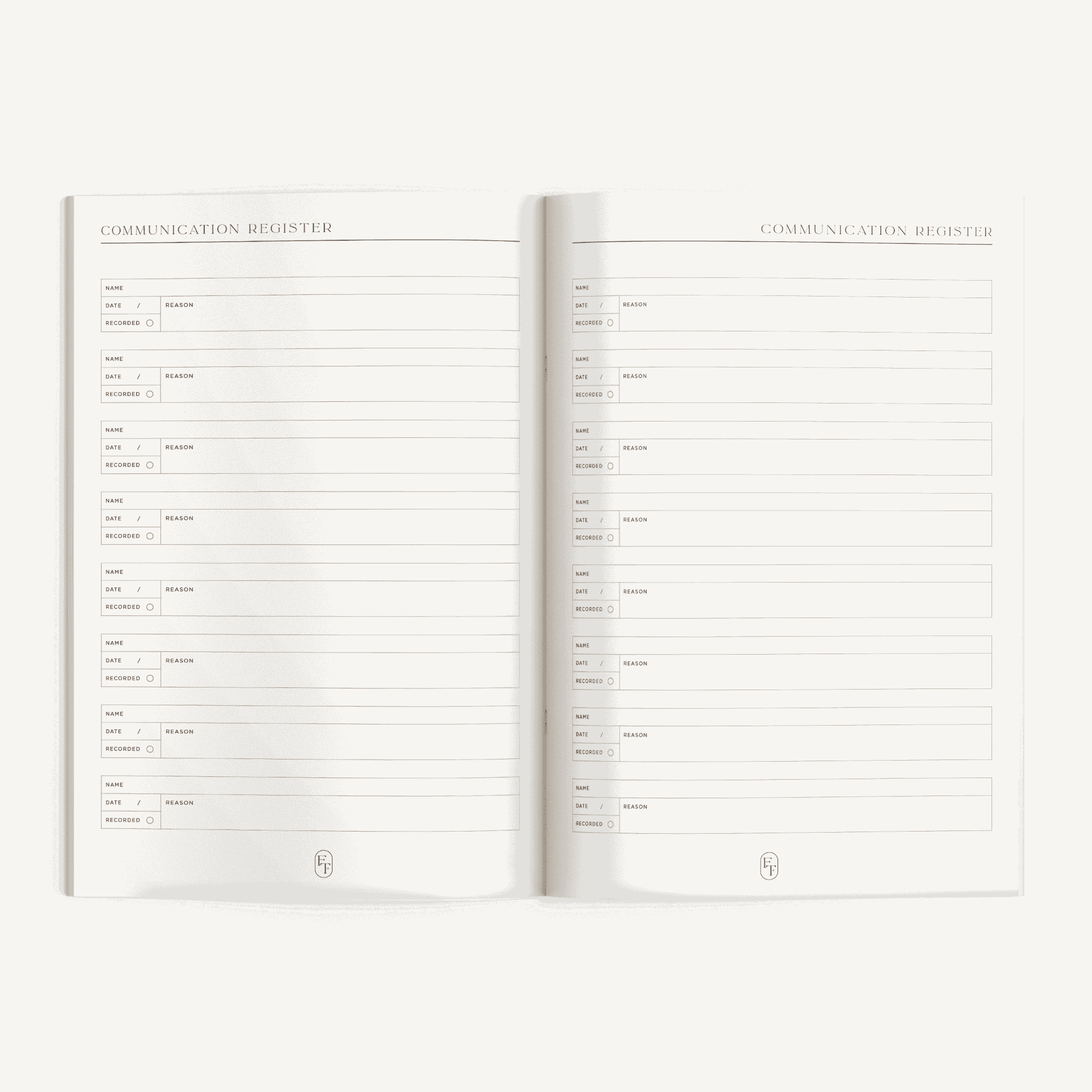 A5 Communication Log Book - The Functional Teacher