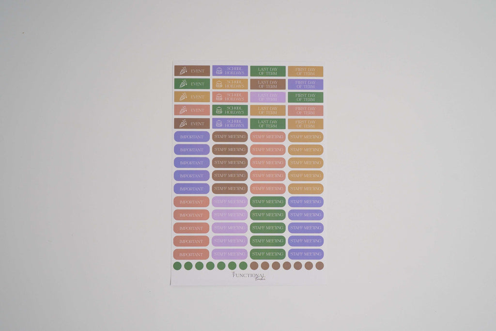 Set of colorful rectangular stickers on a white background