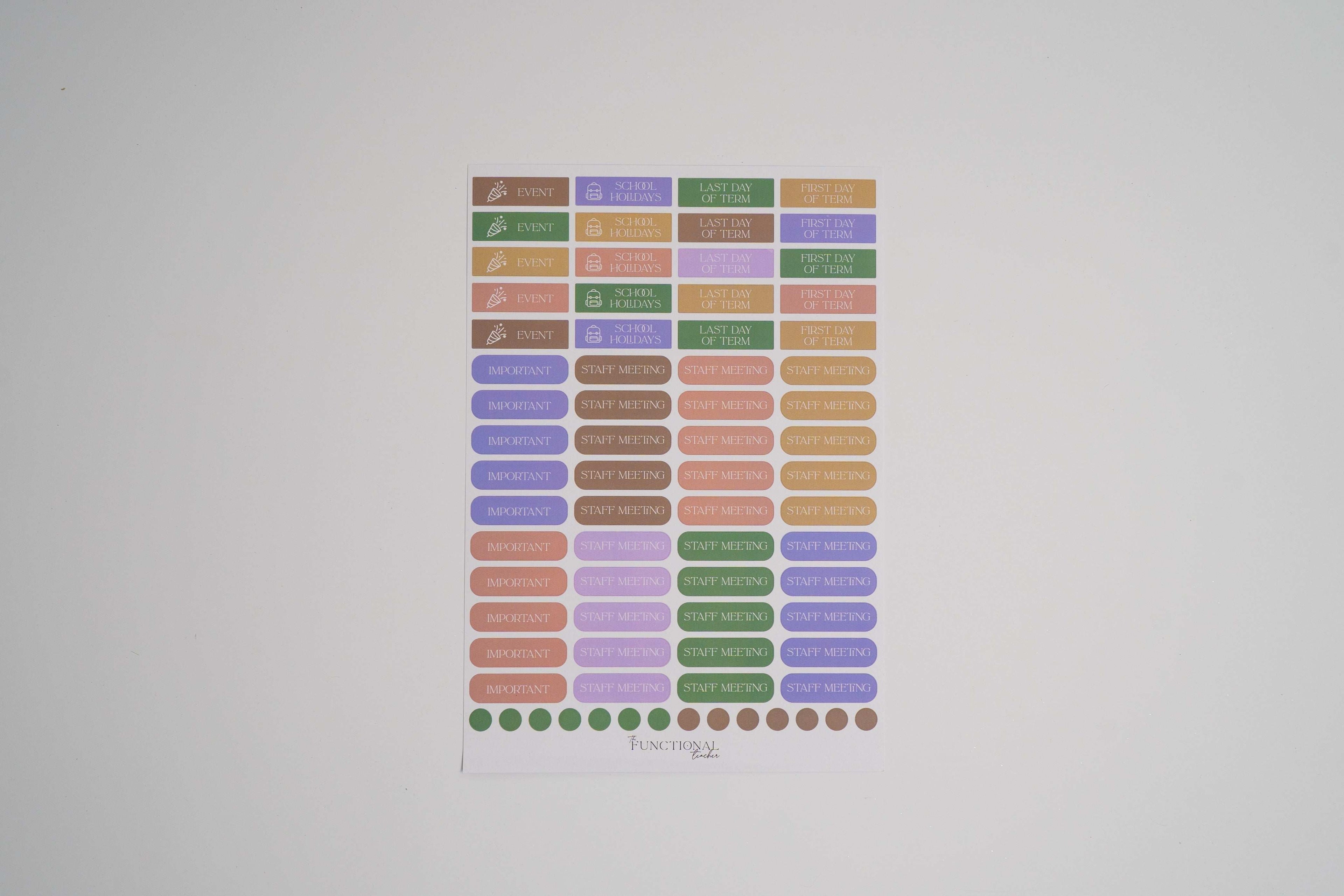 Set of colorful rectangular stickers on a white background