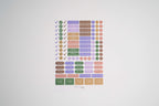 Set of colorful checkmark stickers on a white background