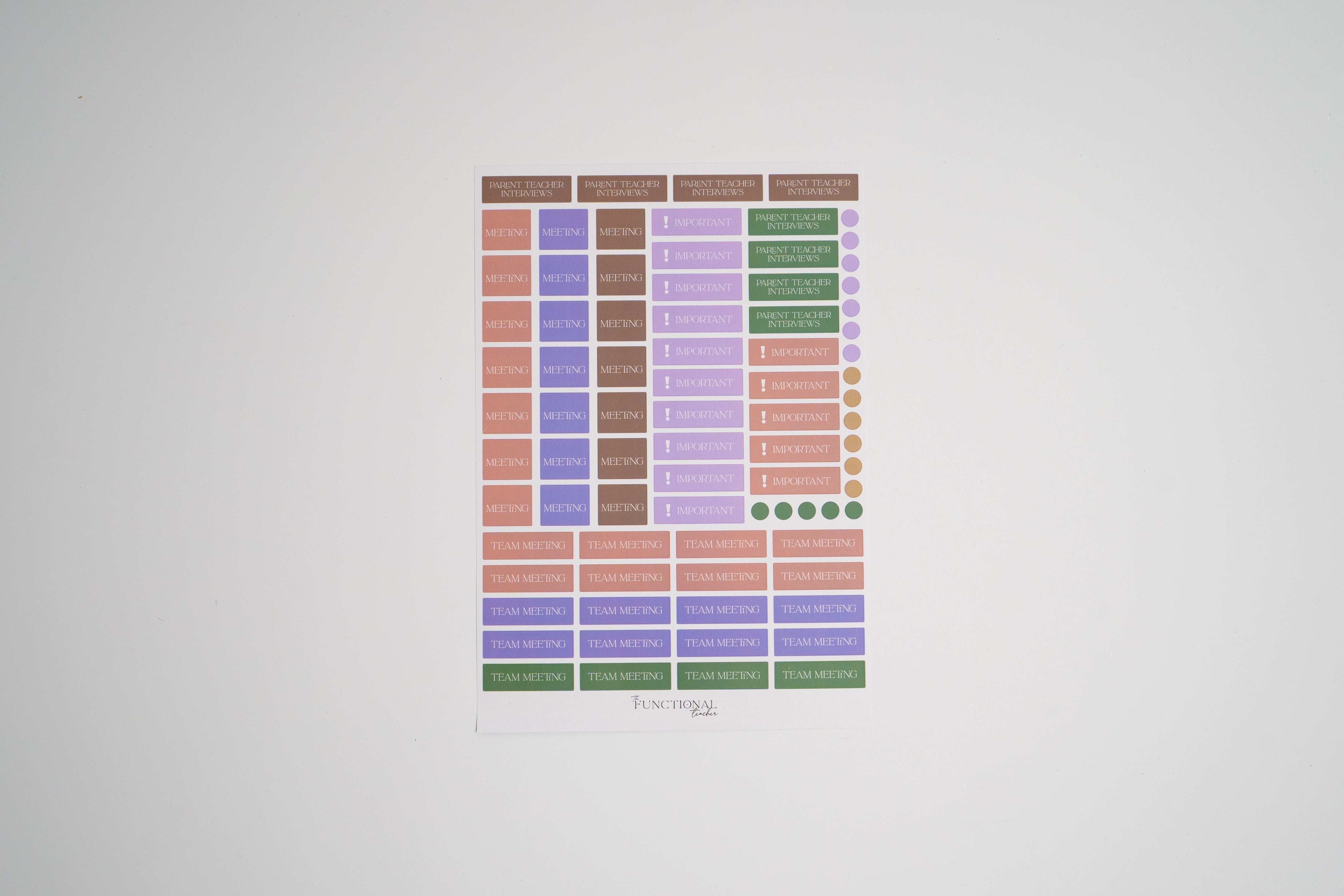 Color swatch chart on a white background