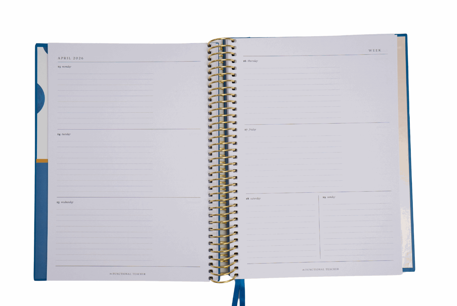 layout of weekly planner