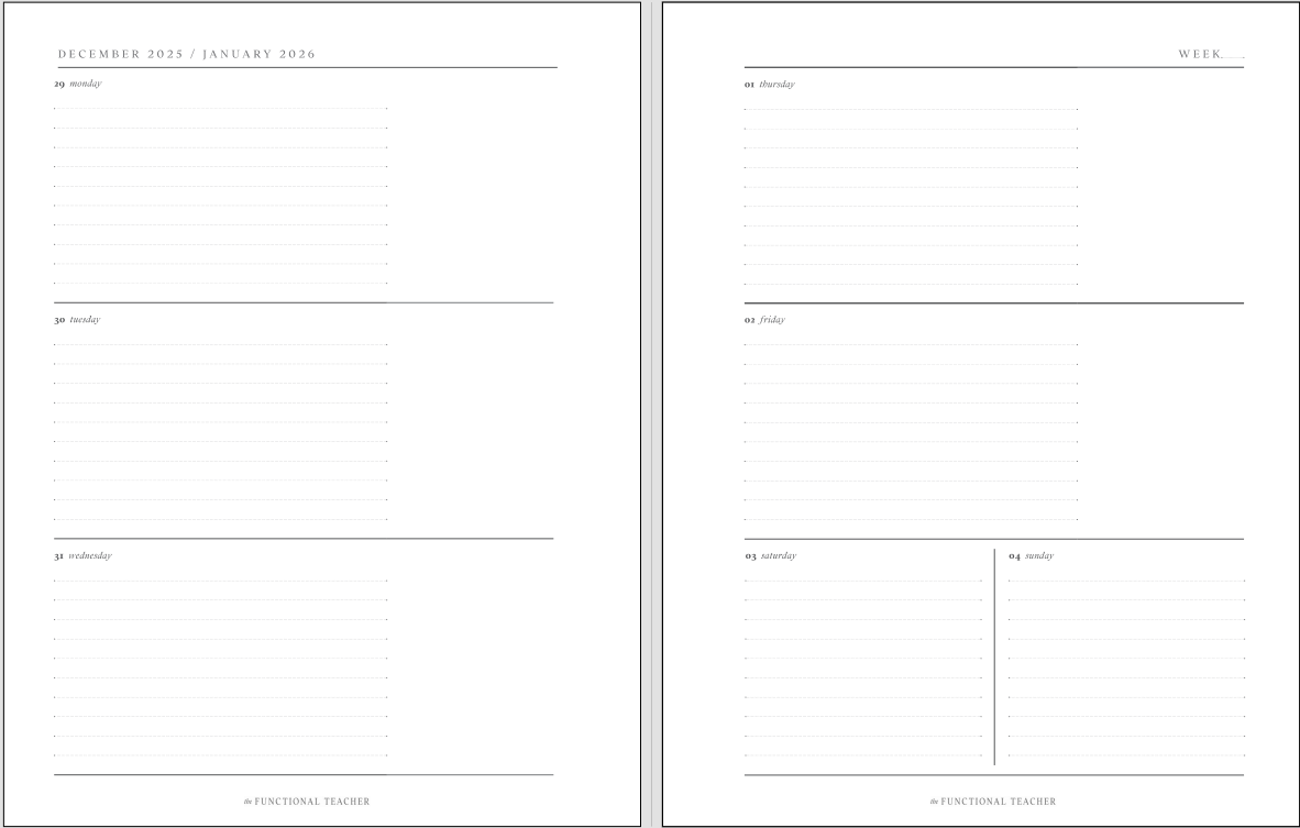 2026 All-In-One Teacher Planner