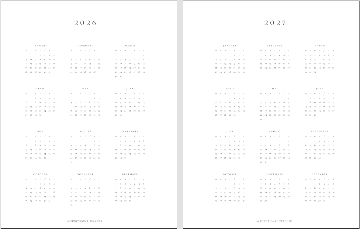2026 All-In-One Teacher Planner