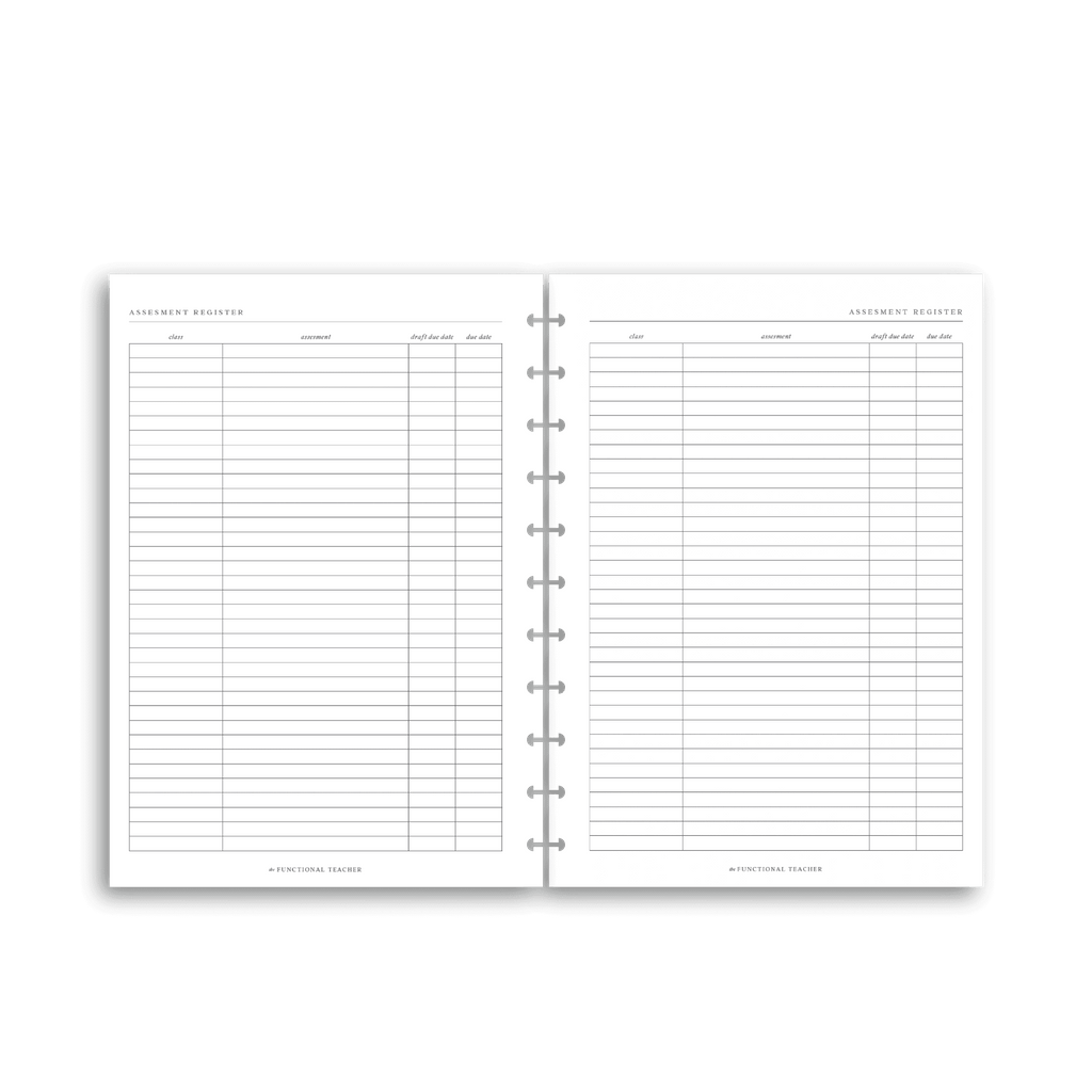 Assessment Register | Disc Inserts - The Functional Teacher