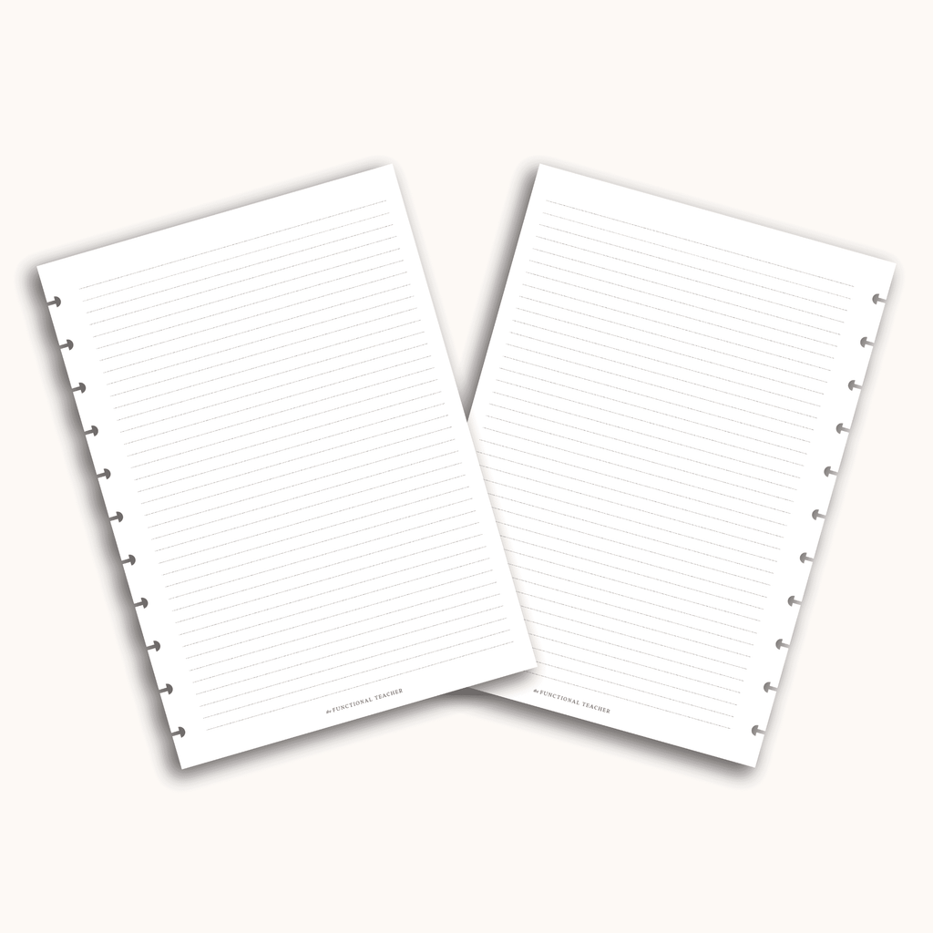 Lined Notes | Disc Inserts - The Functional Teacher