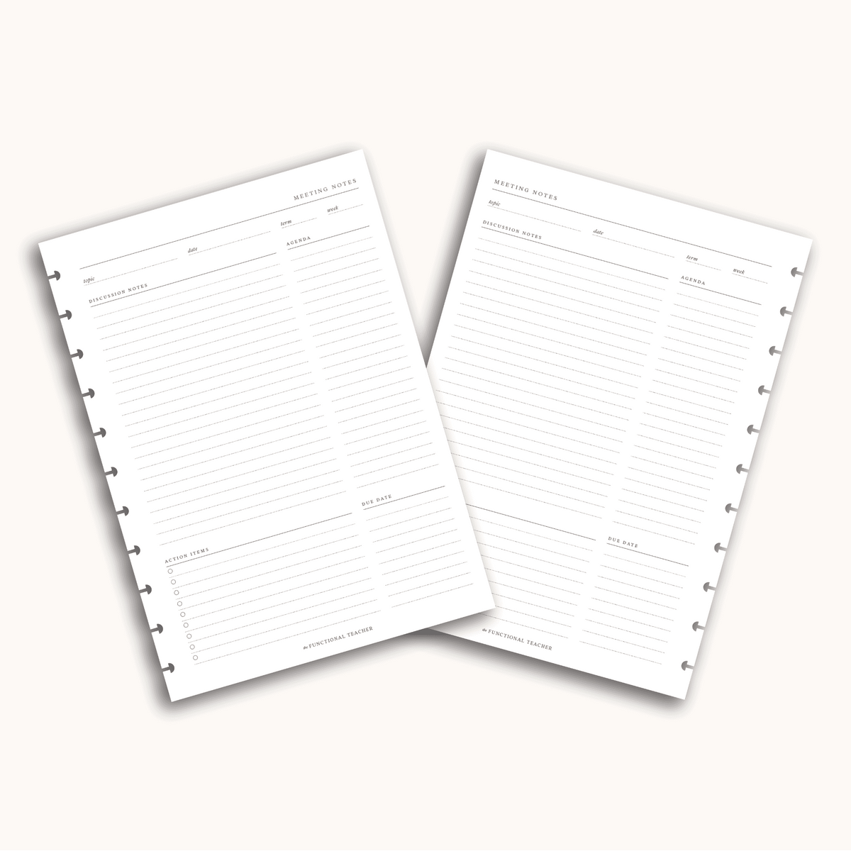 Meeting Notes | Disc Inserts - The Functional Teacher