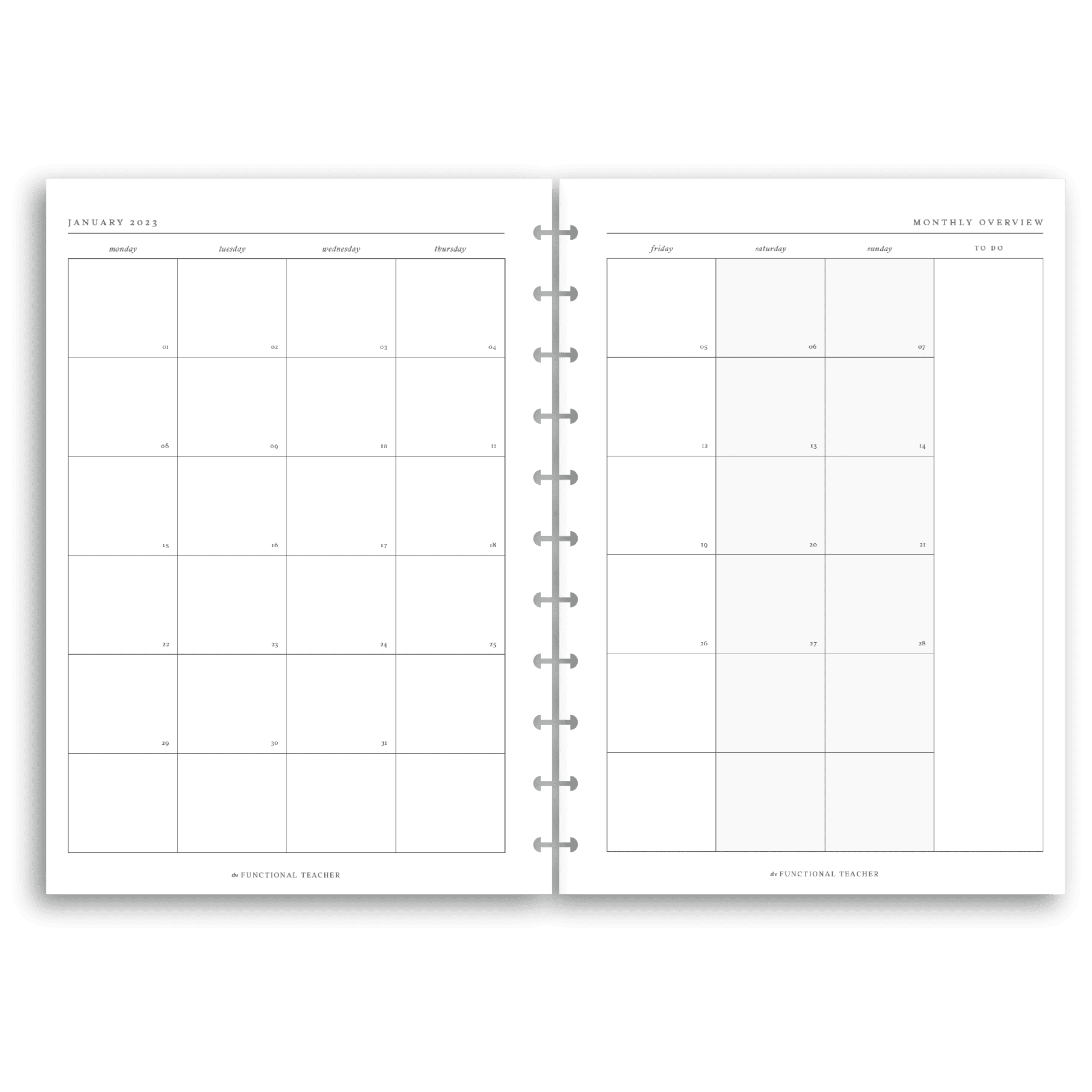 2024 Weekly and Monthly Disc Planner Insert