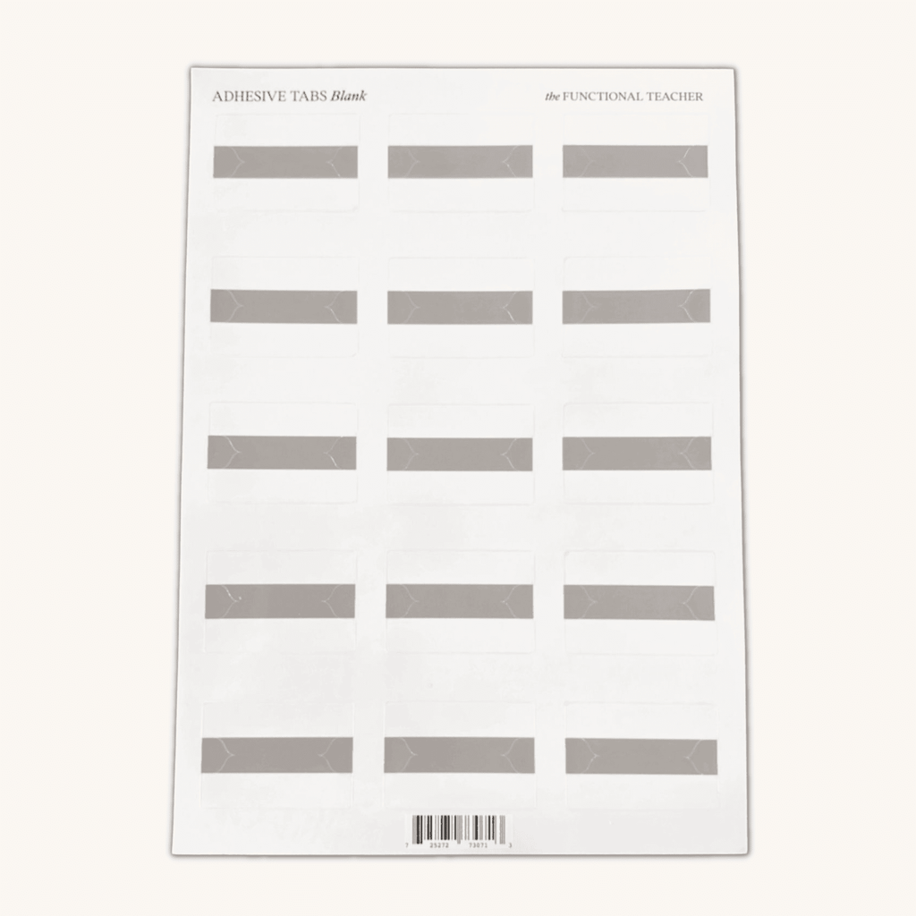 Adhesive Tabs | Blank - The Functional Teacher