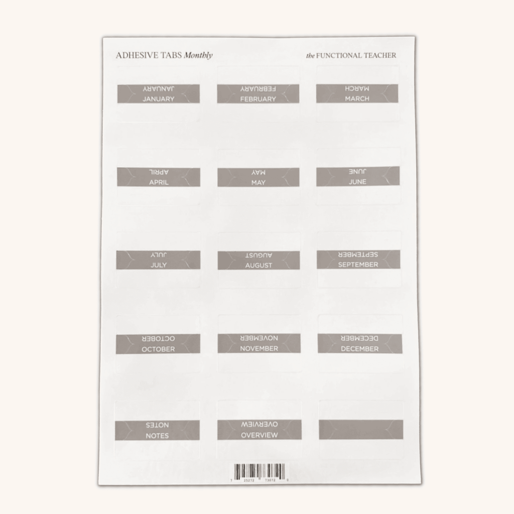 Adhesive Tabs | Monthly - The Functional Teacher