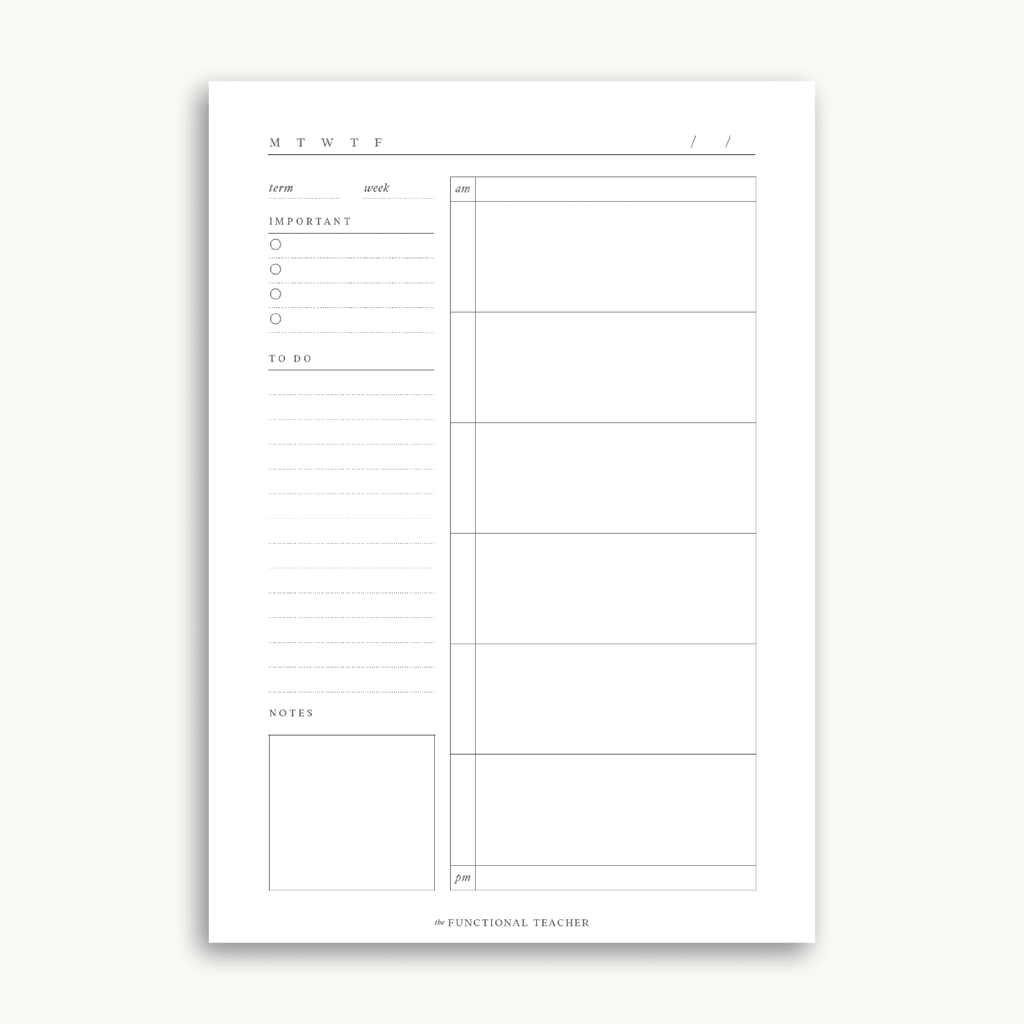 Daily Planning Notepad | A5 - The Functional Teacher