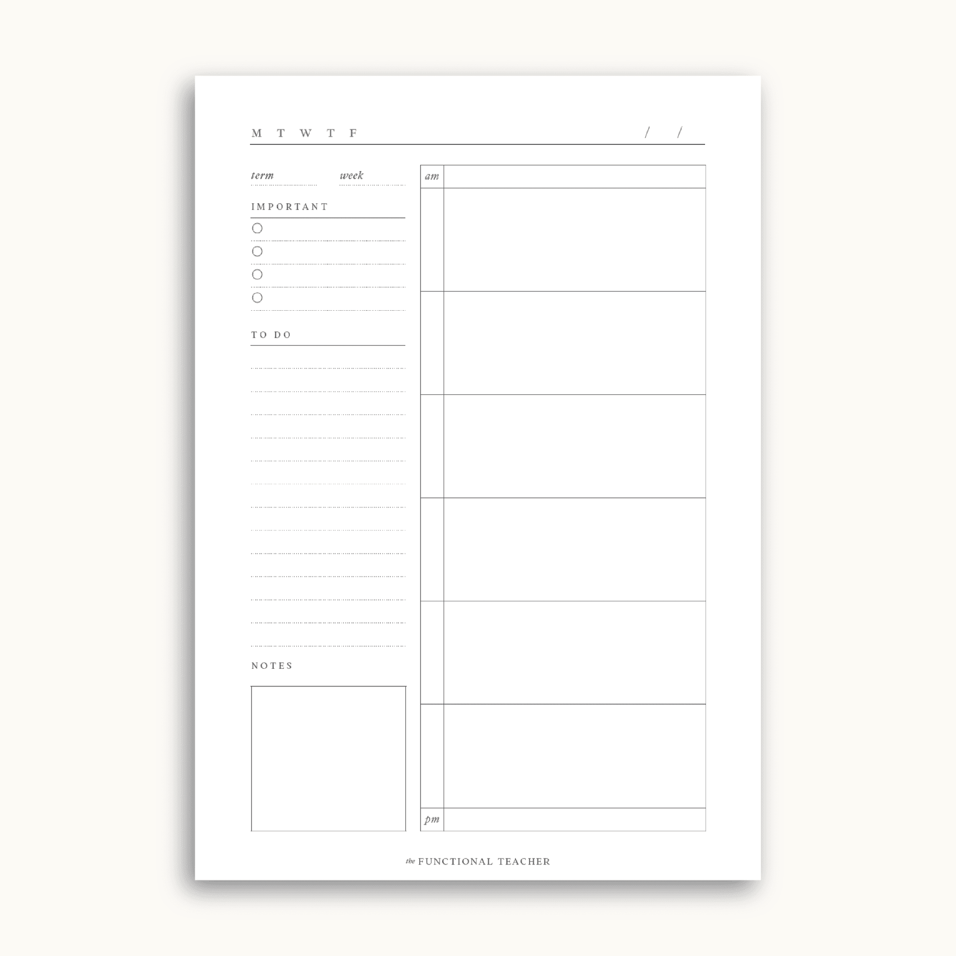 Daily Planning Notepad | A5 – The Functional Teacher