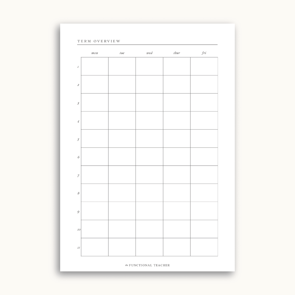 Term Overview Notepad | A5