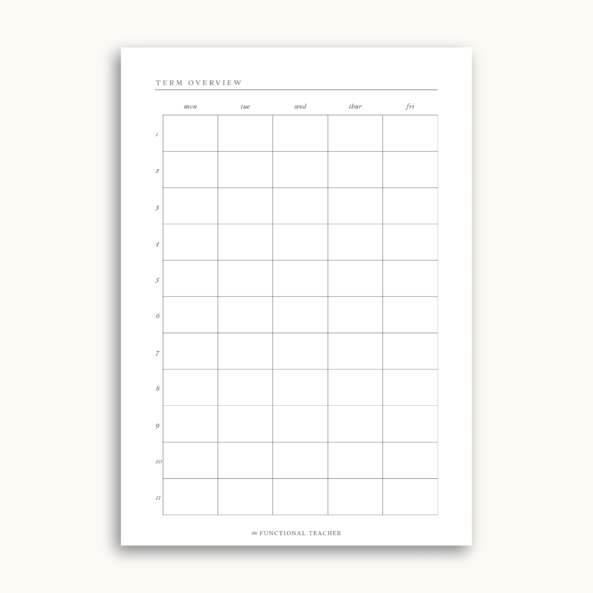 Term Overview Notepad | A5