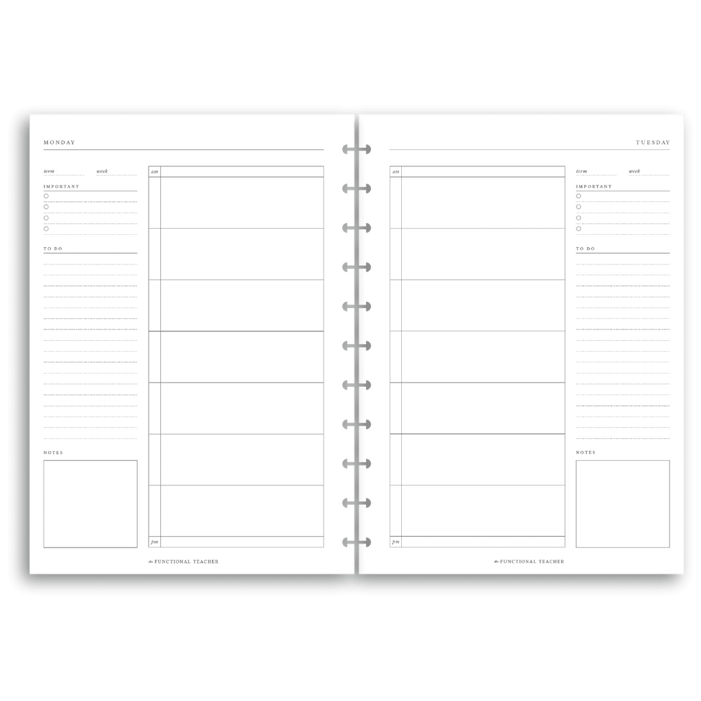 Undated Daily | Disc Inserts - The Functional Teacher