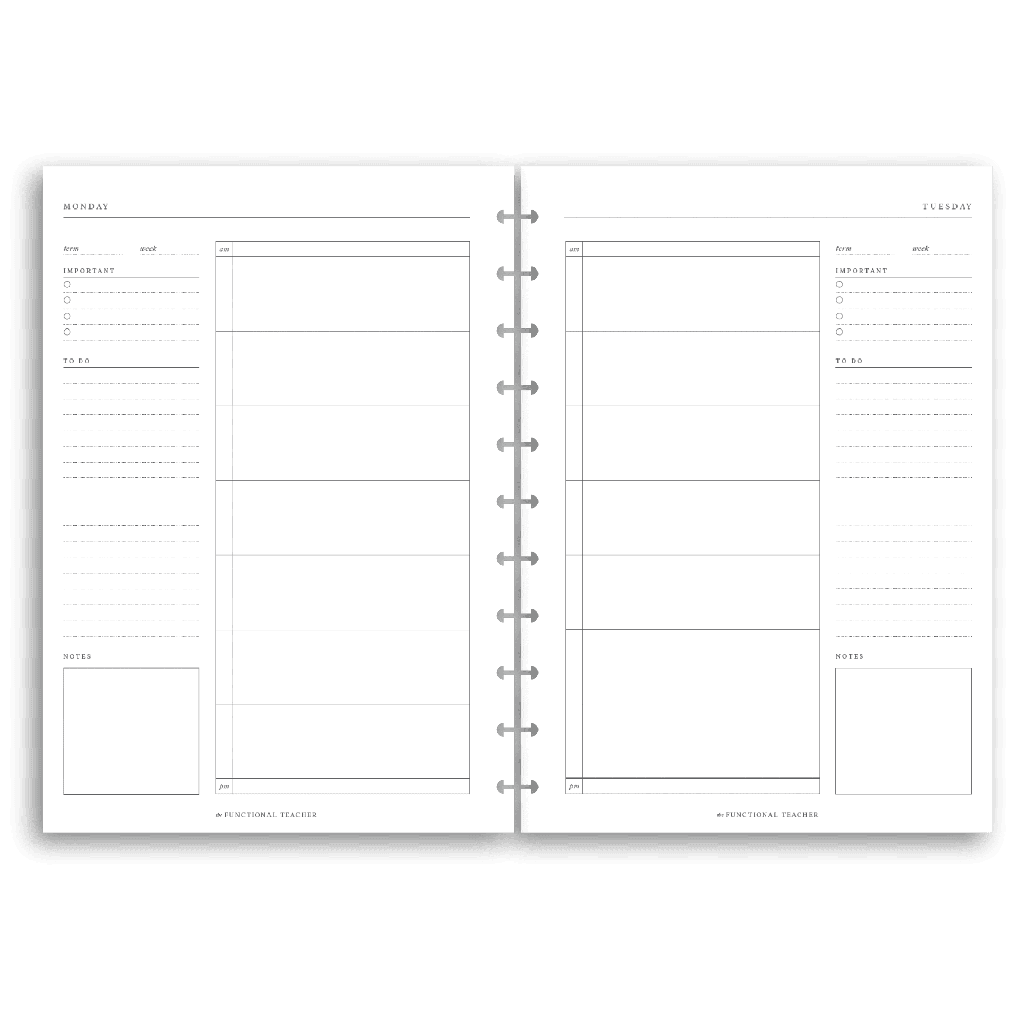 Undated Daily | Disc Inserts - The Functional Teacher